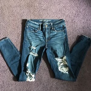 Amercian Eagle Ripped Skinny Jeans LONG